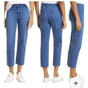 Frank & Eileen Kinsale Trouser Jeans Size 8 Raw Hem Italian Performance Denim